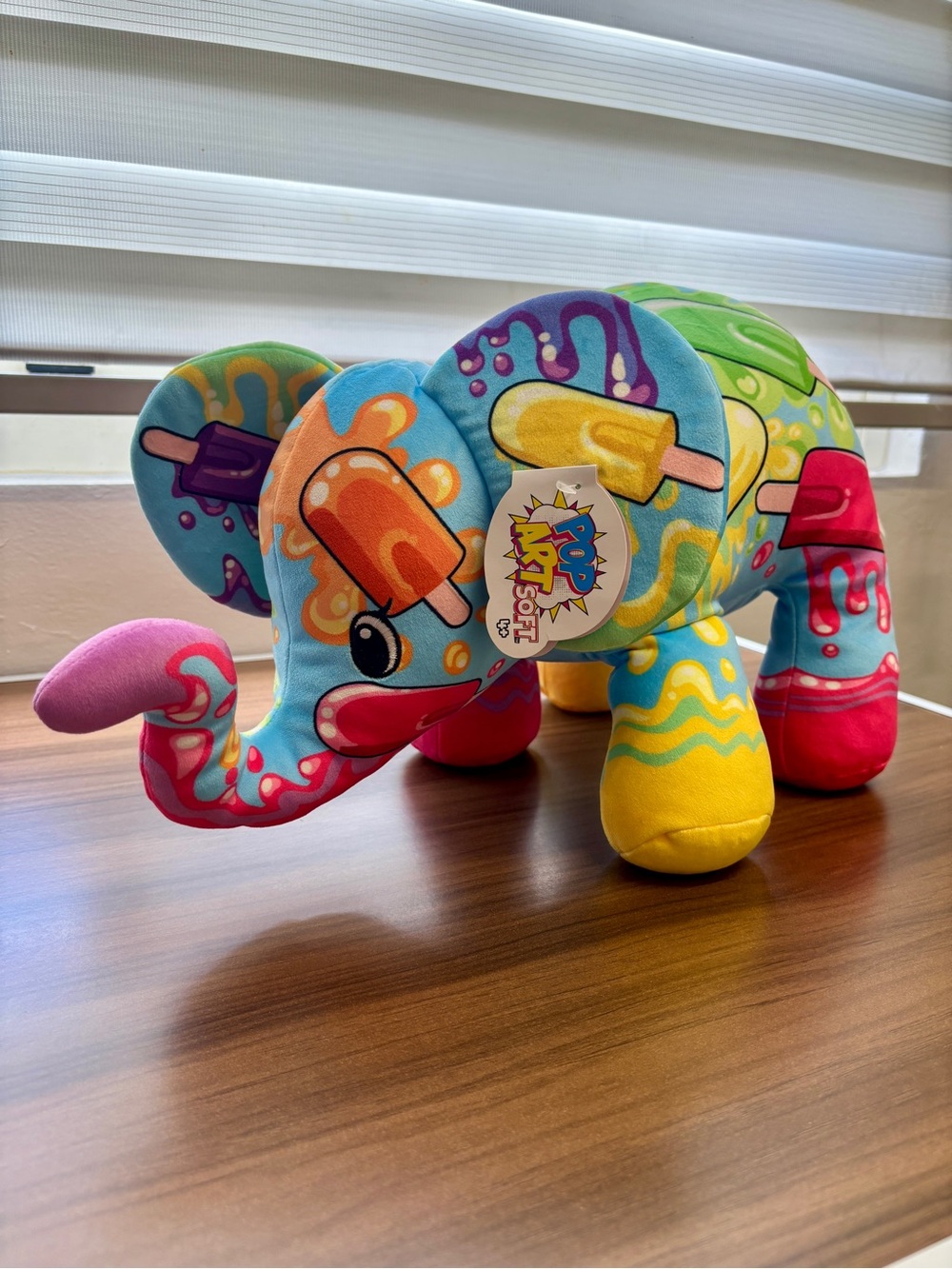 Pop Art Soft Colorful Popsicle Elephant Plush Toy Medium Size